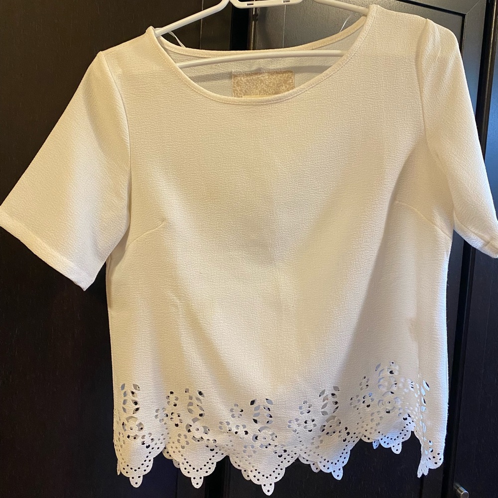 White Blouse with Cuts